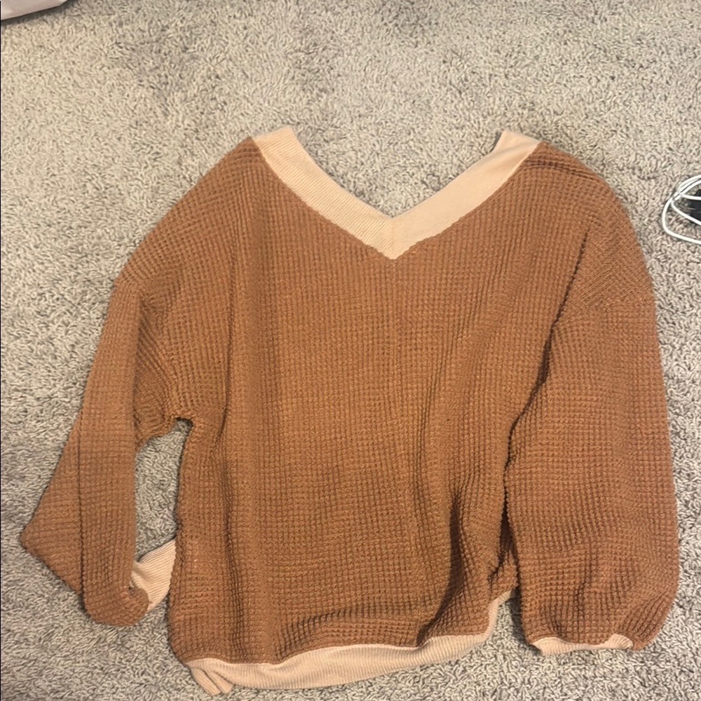 Cozy Brown V-Neck Sweater